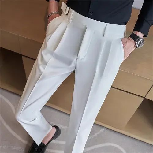 Calças de Terno Masculinas, Calças de Vestir Slim Modernas, Calças Brancas Pretas Azuis Verdes Pantalones Hombre Outono/Inverno Masculino, Novidade 2025