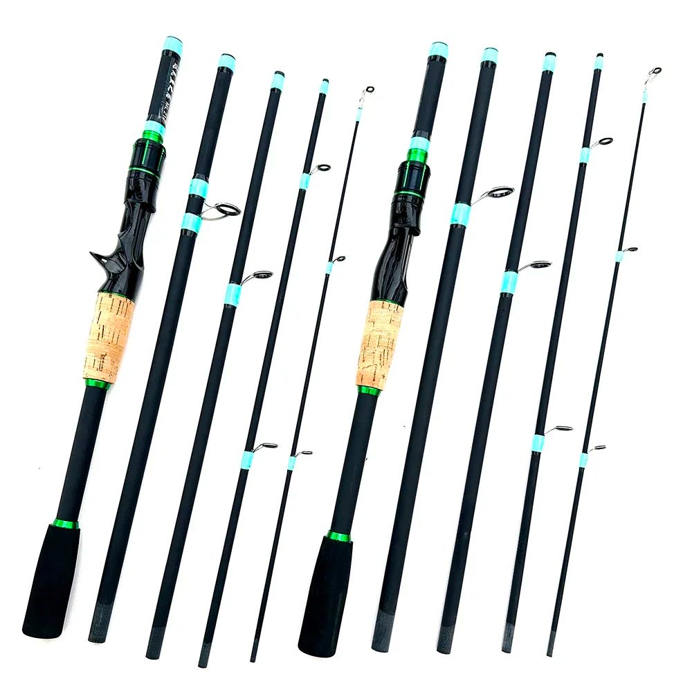 Vara de Pesca de Arremesso e Spinning, Ponta Sólida ML 1,8/2,1m, Ultraleve, para Jigging de Trutas, 4/5 Seções, Pesca
