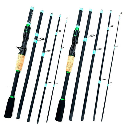 Vara de Pesca de Arremesso e Spinning, Ponta Sólida ML 1,8/2,1m, Ultraleve, para Jigging de Trutas, 4/5 Seções, Pesca