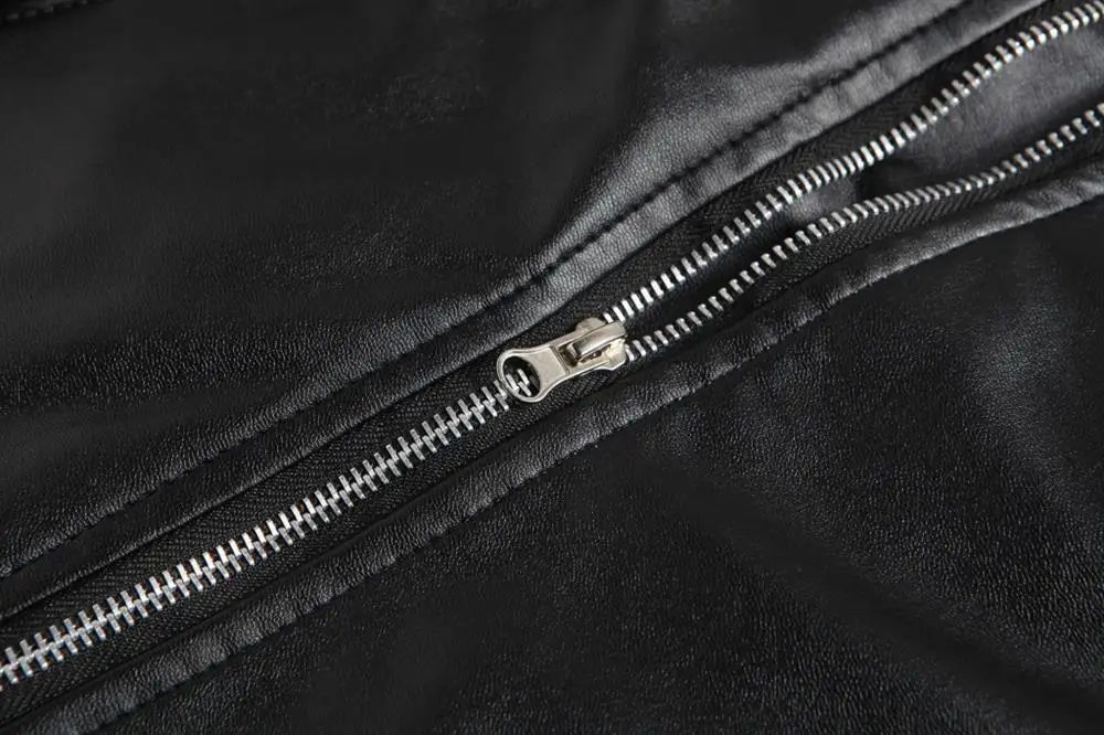 Slim Fit Casual Biker Jacket Men's Spring Outerwear Fashionable Collar Zipper Leather Jacket Motorcycle Style Male Coat