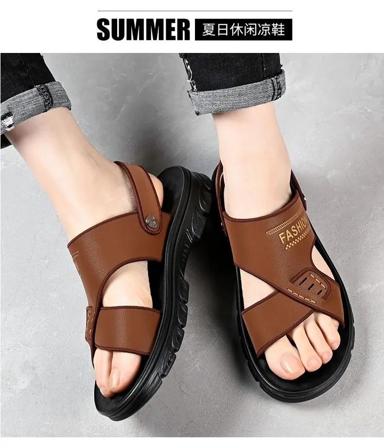 Hot Sale Men Sandals Casual Shoes Outdoor Walking Sandals for Men Beach Shoes Men Slippers Open Toe Flat Two Passes