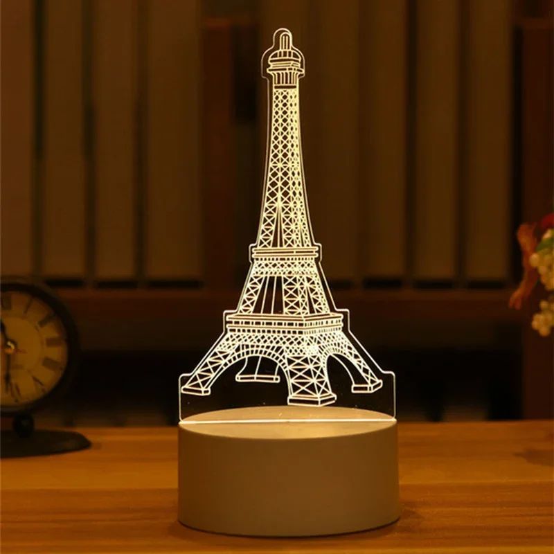 USB Operated 3D Acrylic LED Night Light Festival Birthday Kids Gifts Bedroom Bedside Decor Night Lamp Home Novelty Lighting