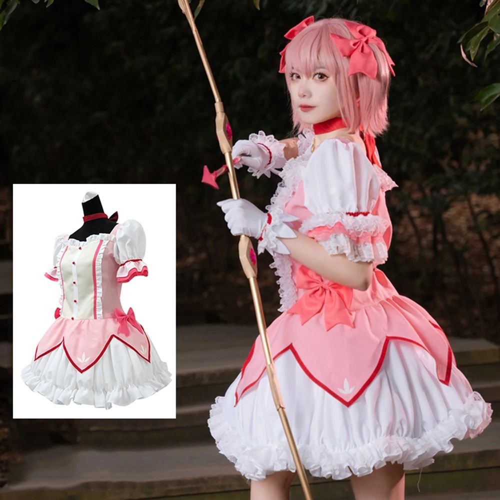Puella Magi Madoka Magica Cosplay Costume Kaname Madoka Outfit Sweet Lolita Dress Women Halloween Party Uniforms Suit