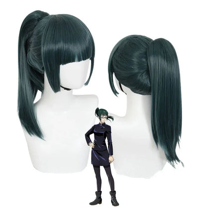 Jujutsu Kaisen Maki Zenin Cosplay Costume Maki Zenin Glasses Wig Top Skirts Full Set Maki Halloween  Party Uniform for Women Men