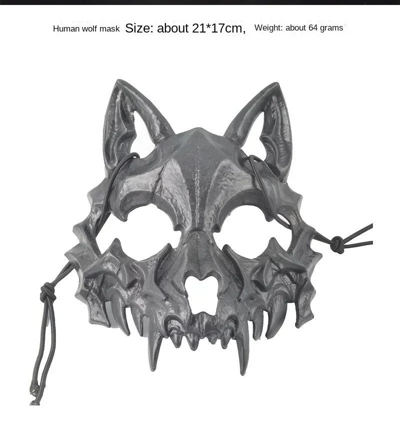 Halloween Half Face Mask Popular Dragon God Fierce Tiger Night Dog Man Wolf Costume Skull Performance Mask Mask Deadpool Terror