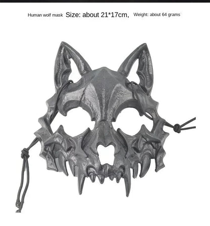 Halloween Half Face Mask Popular Dragon God Fierce Tiger Night Dog Man Wolf Costume Skull Performance Mask Mask Deadpool Terror