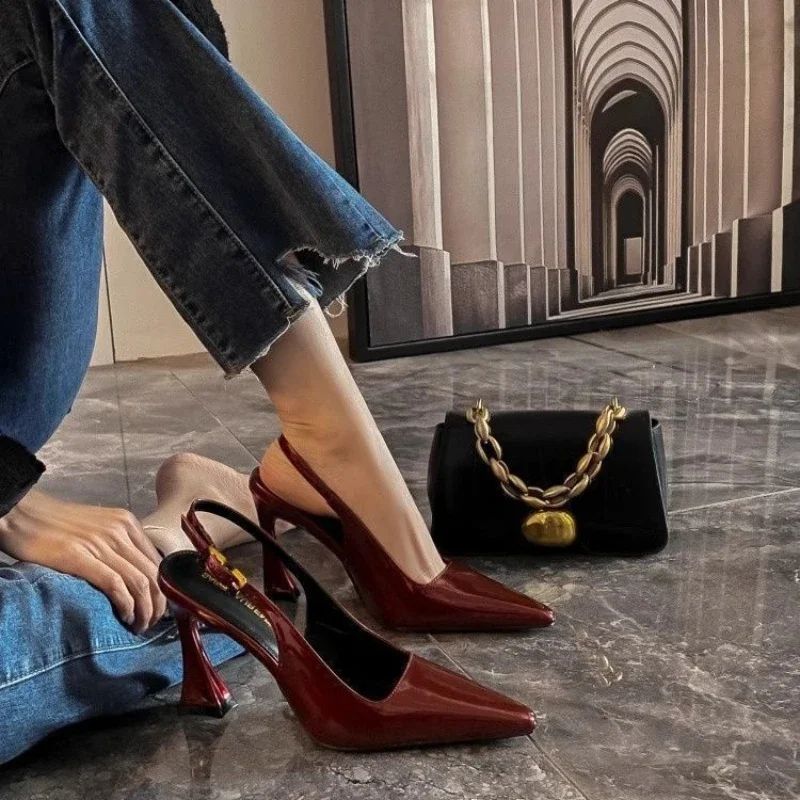 Sharp Pointed Niche Women Shoe 2025 Fashion New Women High Heel Versatile Simple Single Shoes Trendy Temperament Women's Sandals