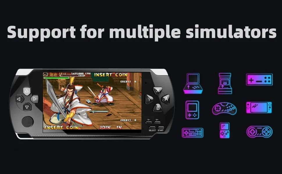 HLF Retro Video Game Console Screen Built-in 2000 Games Handheld Game Console Multiple Emulators Mini Portable Game Device MP3 MP4 Music TV Output E-Bbook Children/Men/Festivals
