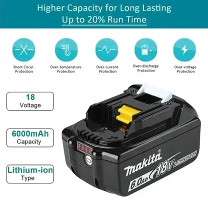Bateria Makita 18V para ferramentas elétricas Makita 18V A bateria recarregável Makita BL1860B 18V pode substituir a BL1850B LXT400