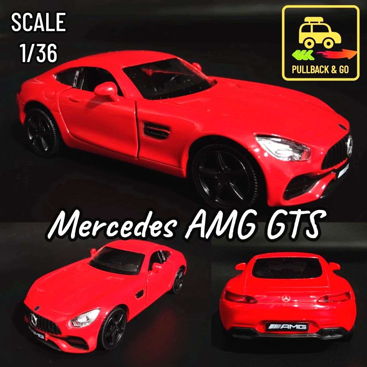 1:36 Escala Mercedes-Benz AMG GTS Modelo de Carro Réplica Veículo Diecast Miniatura Decoração de Interiores para Casa Escritório Presente de Natal Brinquedo para Crianças Meninos