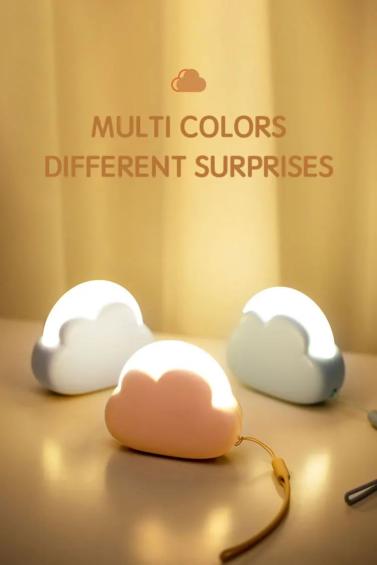 Cloud Night Light Mini USB Rechargeable Adorable Cloud Shape LED NightLight For Bedroom Baby Children Creative Gift Bedside Lamp