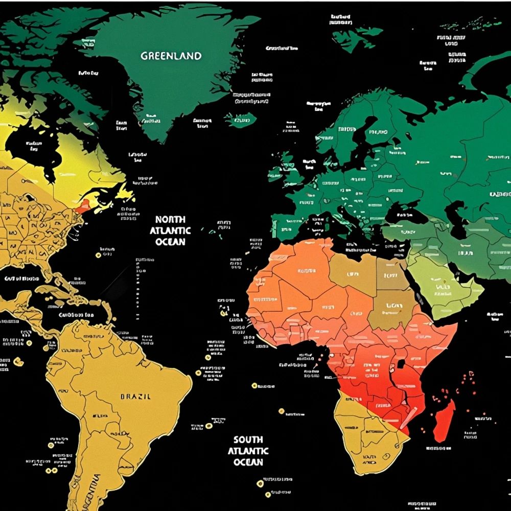 International Erase Scratch Maps - Explore Adventure Maps 58X83 CM - Deluxe Scratch Off Maps Travel Poster Room Office Decor