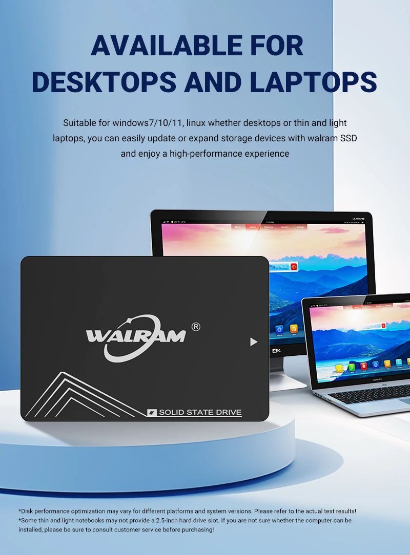 SSD Walram 2.5 SATA 3 120GB 128GB 240GB 256GB Disco Rígido 1TB 512GB 480GB SATA3 Unidade de Estado Sólido 1 TB HDD Para Notebook PC Desktop