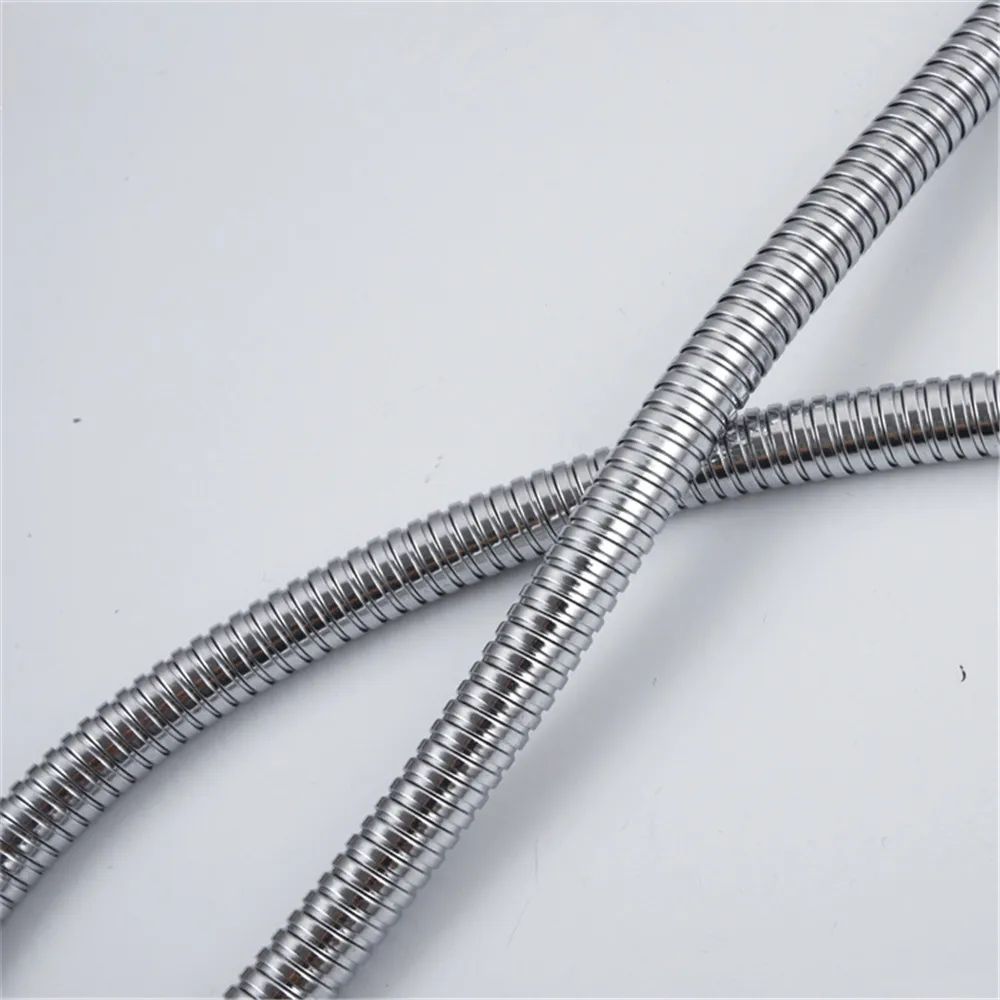 1,5/2M Mangueira de chuveiro flexível preta/prata SUS 304 Tubo de chuveiro longo para banheiro Extensão de tubo de água Tubo de puxar Acessórios para banheiro