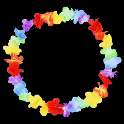 5-20pcs LED Hawaii Leis Flower Wreath glow Necklace Glow in the dark suitable for birthday wedding carnival party