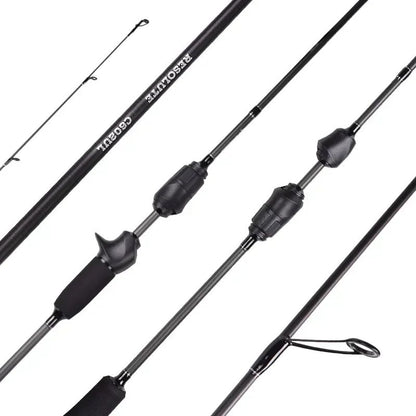 Vara de Pesca Mavllos Resolute Light BFS para Arremesso, Isca 0.8-7g, Linha 2-6lb, Ponta Sólida Rápida, 4 Seções, Carbono, para Pesca de Robalo e Spinning