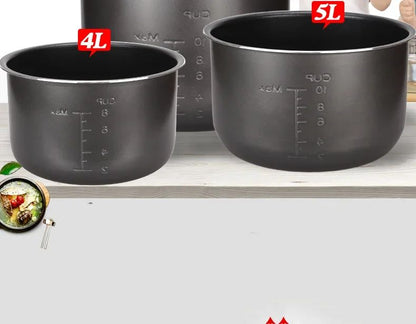 Forro para Panela de Pressão Elétrica 1.6/3/4/5/6L Panela de Arroz Antiaderente Panela Interna de Cristal Preto Acessórios Peças da Panela apenas para Midea