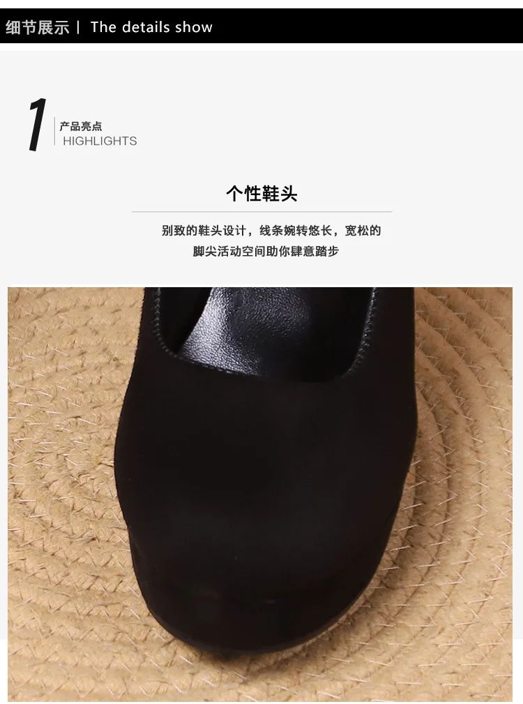 Large Size 42 Sexy Super High Heels Shoes for Women Ankle Buckle Chunky Platform Pumps Woman Black Flock Square Heel Party Shoes