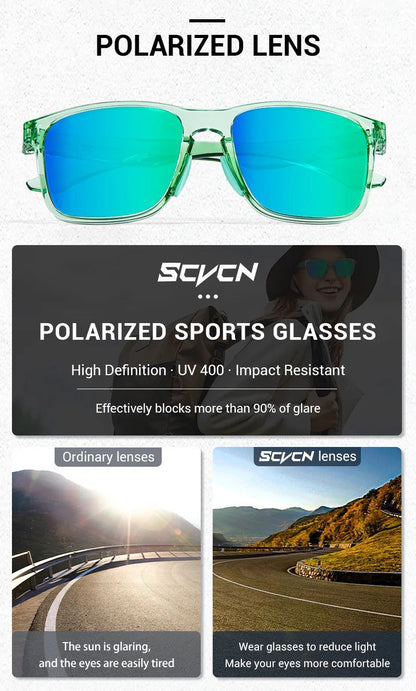 SCVCN Polarized Sunglasses Baseball Cycling Glasses UV400 Bike MTB Dark Glasses Sports Eyewear Bicycle Outdoor Cycling Equipment