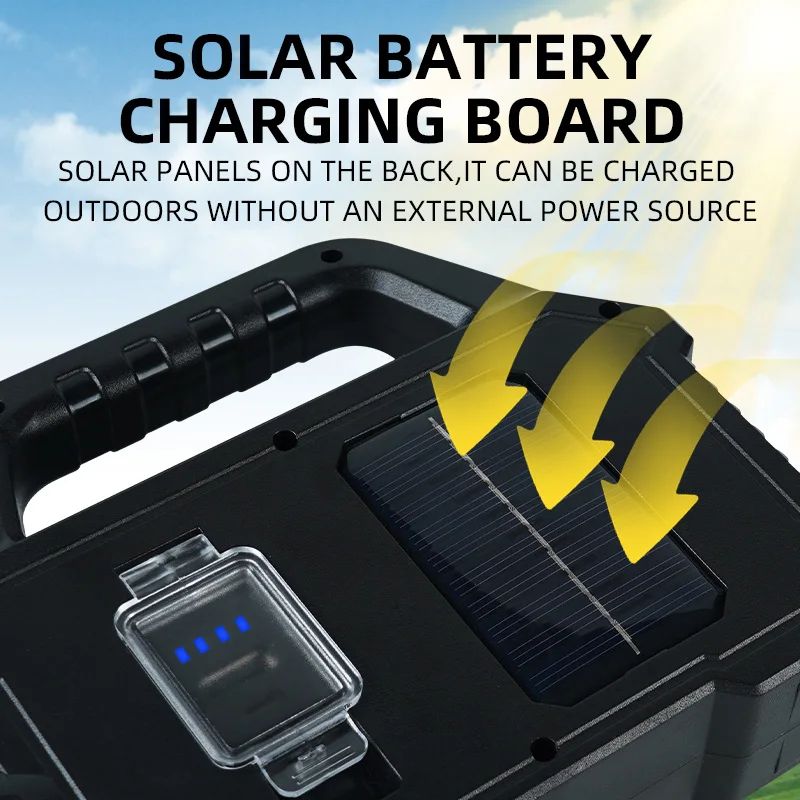 High Power Led Flashlights Rechargeable Camping Work Light Multi Functional Portable Light Solar Charging 6 Lighting Modes ?