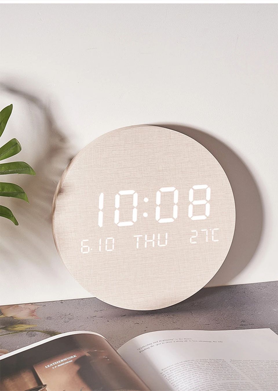 LED Digital Wall Clock Temperature Date Time Multi-function Display Living Room Home Bedroom Silent Clock Fashion Wall Clock