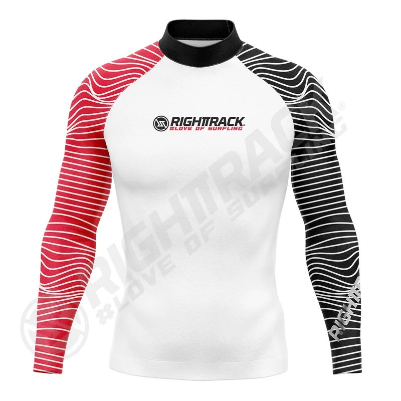 New Men's Surfing Shirt Lycra Rashguard Surf Sportswear Beach Sunscreen UV Protection Swimwear UPF50  RIGHTTRACK Clothes