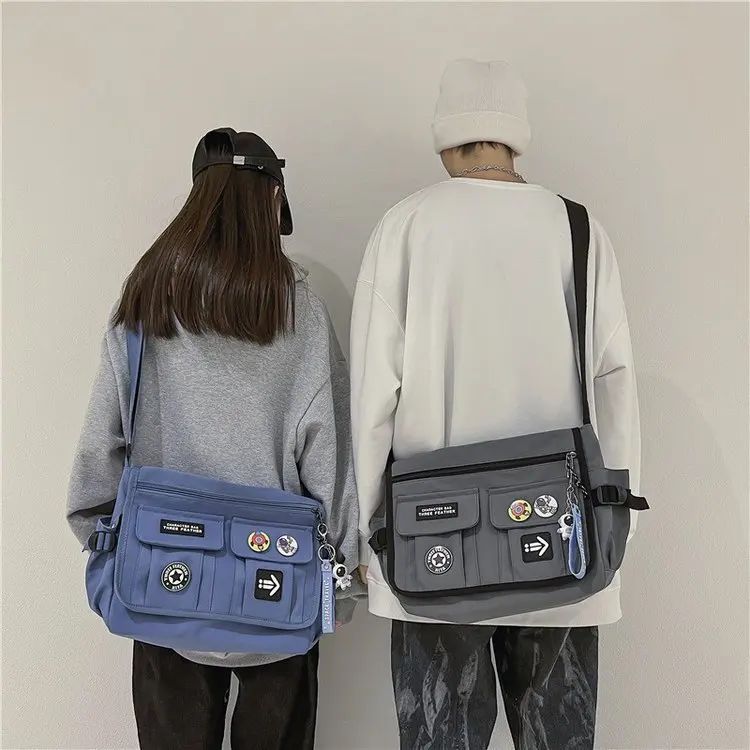 Harajuku Men Nylon Crossbody Bags for Women Messenger Bag Girls School Book Bags Youth Canvas Handbags Shoulder Bag Sac Bolsas