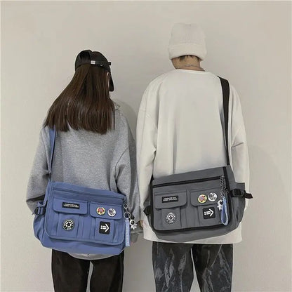 Harajuku Men Nylon Crossbody Bags for Women Messenger Bag Girls School Book Bags Youth Canvas Handbags Shoulder Bag Sac Bolsas