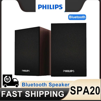 Caixa de Som Bluetooth Philips SPA20 com Som Surround 360 Graus Estéreo Sem Fio Bluetooth para Computador Macbook Laptop