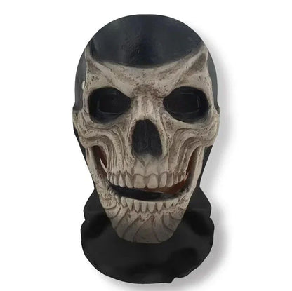 Halloween Cosplay Headwear Fashion Hip Hop Hood Hat Headgear 3D Full Face Mask Elastic Mesh Ghost Face Mask for Horror Party