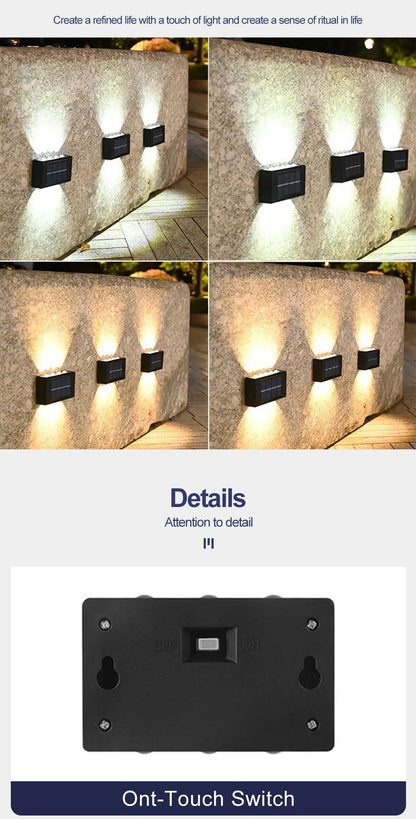 Solar Up And Down Double-headed High Brightness Wall Lights Garden Lights Door Sign Wall Lights Outdoor Waterproof Wall Washer
