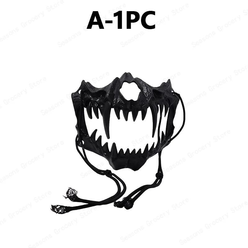 Halloween Half Face Mask Popular Dragon God Fierce Tiger Night Dog Man Wolf Costume Skull Performance Mask Mask Deadpool Terror