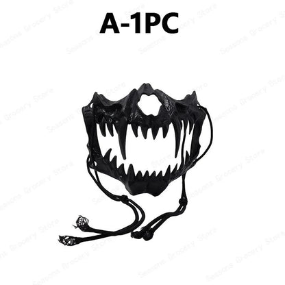 Halloween Half Face Mask Popular Dragon God Fierce Tiger Night Dog Man Wolf Costume Skull Performance Mask Mask Deadpool Terror