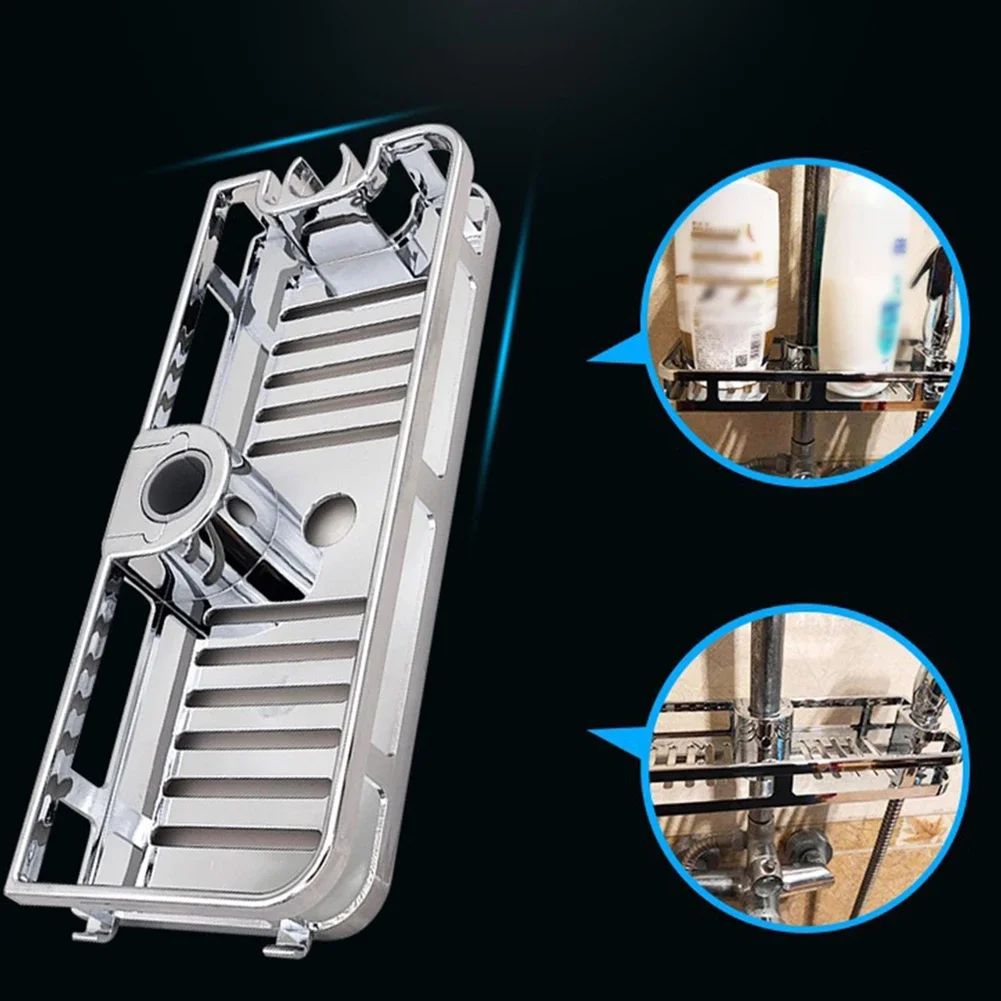 1 Bathroom Storage Shelf Bathroom Hanging Pole Shower Basket Tidy Storage Shelf 285x110mm Organiser Tray Rack Bathroom Fitting