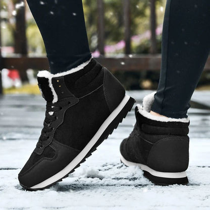 Botas de Inverno Masculinas Casuais Quentes Botas de Tornozelo Sapatos para Homem Tênis Inverno Pelúcia Fur Feminino Calçados Confortáveis Plataforma Botas de Neve