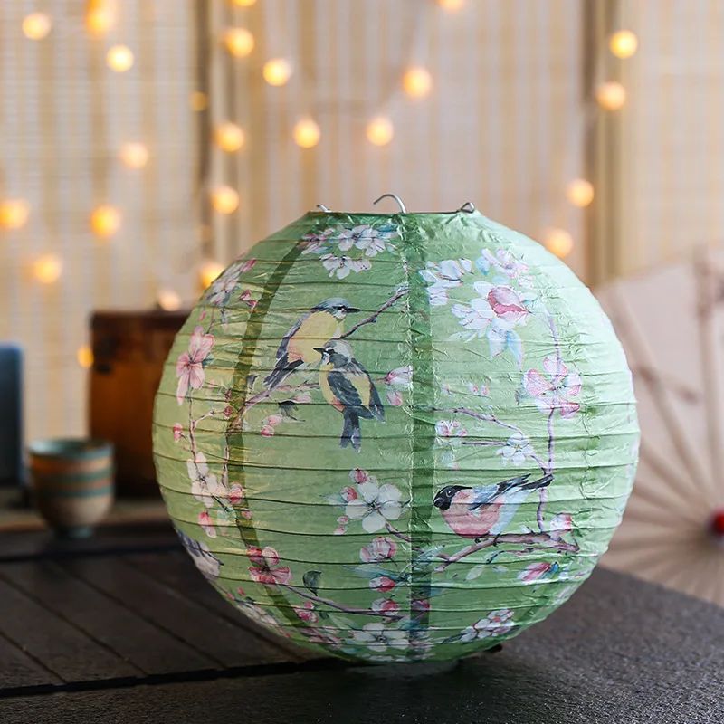 12Inch Printed Flower Round Chinese Paper Lanterns Birthday Wedding Decor Craft DIY Festival Lantern Party Supplies