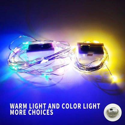 20PCS Mini LED String Lights 2m 20LED Waterproof Fairy Lights 3 Modes Battery Powered for DIY Christmas New Year Home Decoration