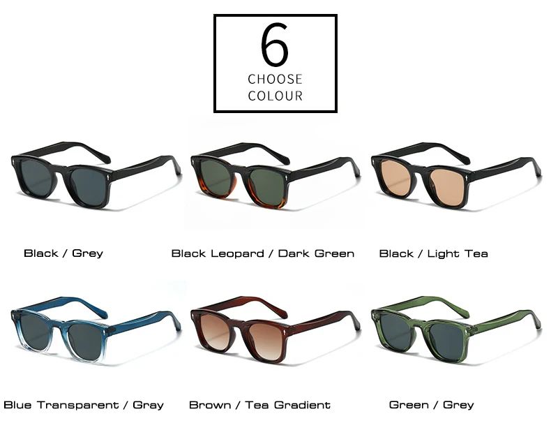 JNPCXI Retro Rivets Square Sunglasses Women Fashion Gradient Shades UV400 Men Green Black Sun Glasses