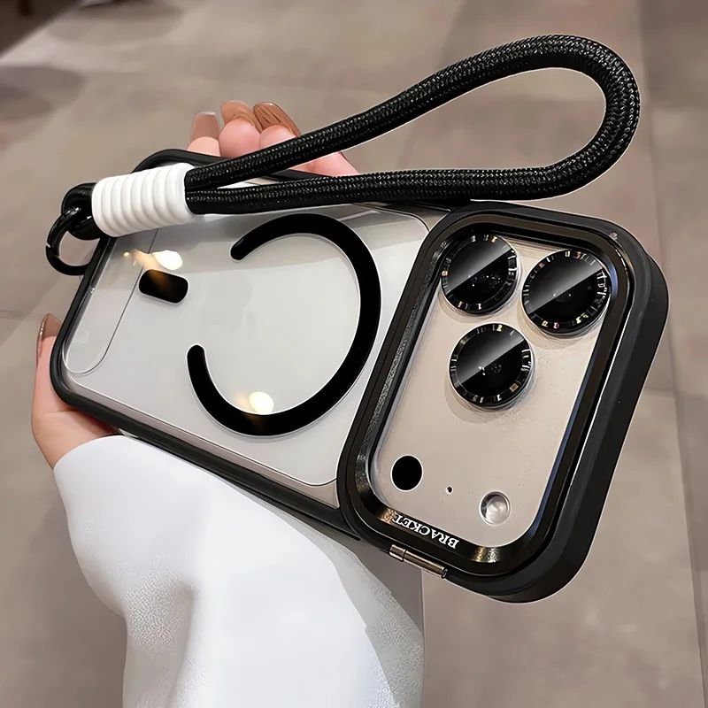 for iPhone 17 Camera Bracket for Magsafe Case for iPhone 17 Pro Max Air Wrist Strap Lens Film ShockProof Wireless Charging Cover