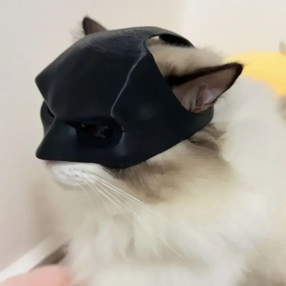 2026-Bat Cat Avenger Mask Black Matte Bat Mask Superhero Pet Toys Cat Bat Pet Man Mask for Cat and Dogs Spooky Make-up Party Toy