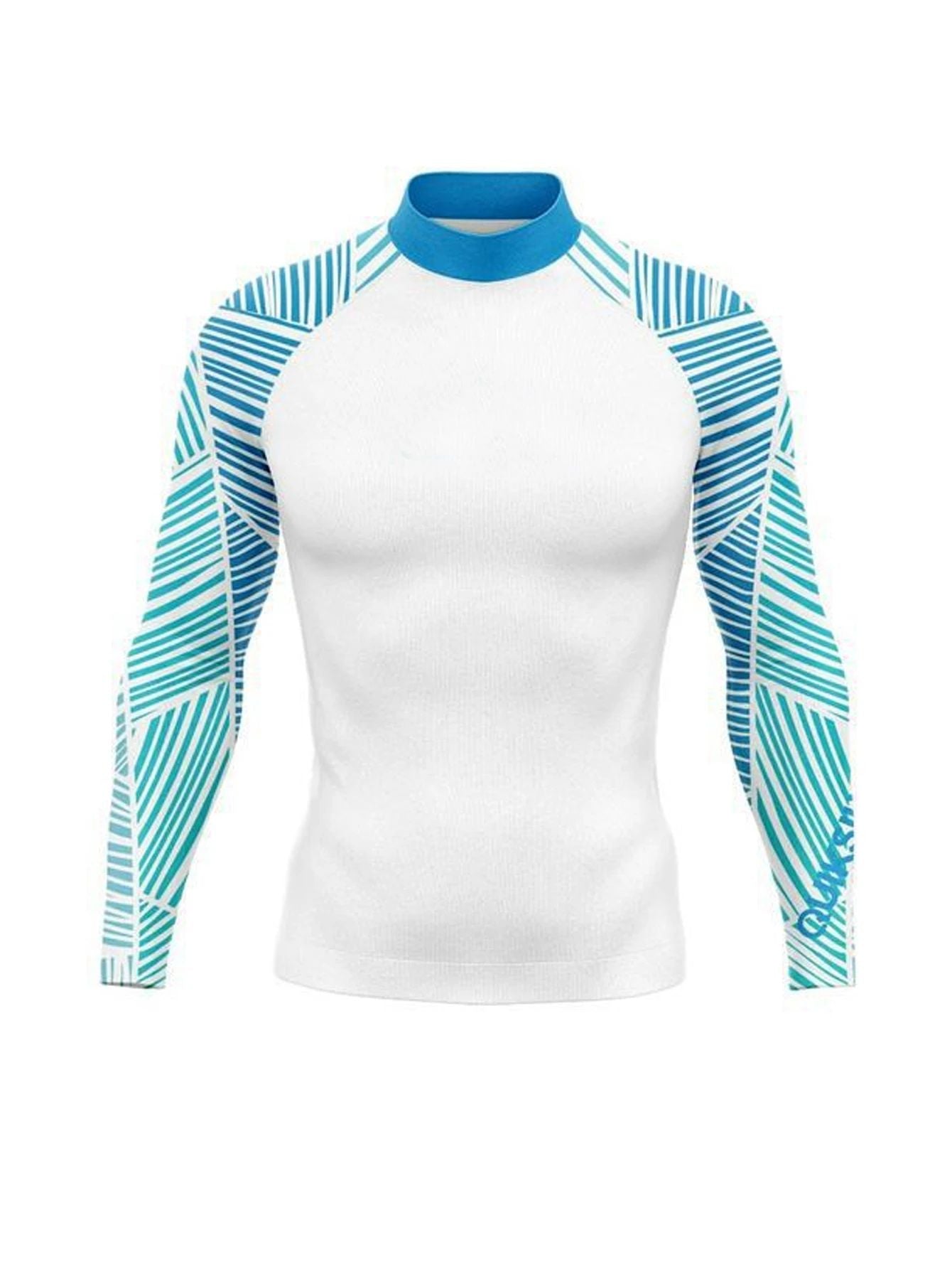 Men's Surfing Shirt Gym Clothes Long Sleeve Basic Surfing Suit Rashguard UV Sun Protection Diving Swimwear