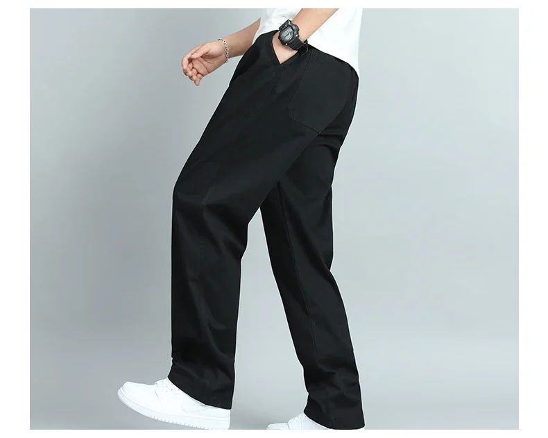 Calça Masculina Casual Plus Size 6GG Algodão Folgada Comprida Calça Esporte Elástico Cordão Moletom Masculina Calça Jogger Masculina Outono