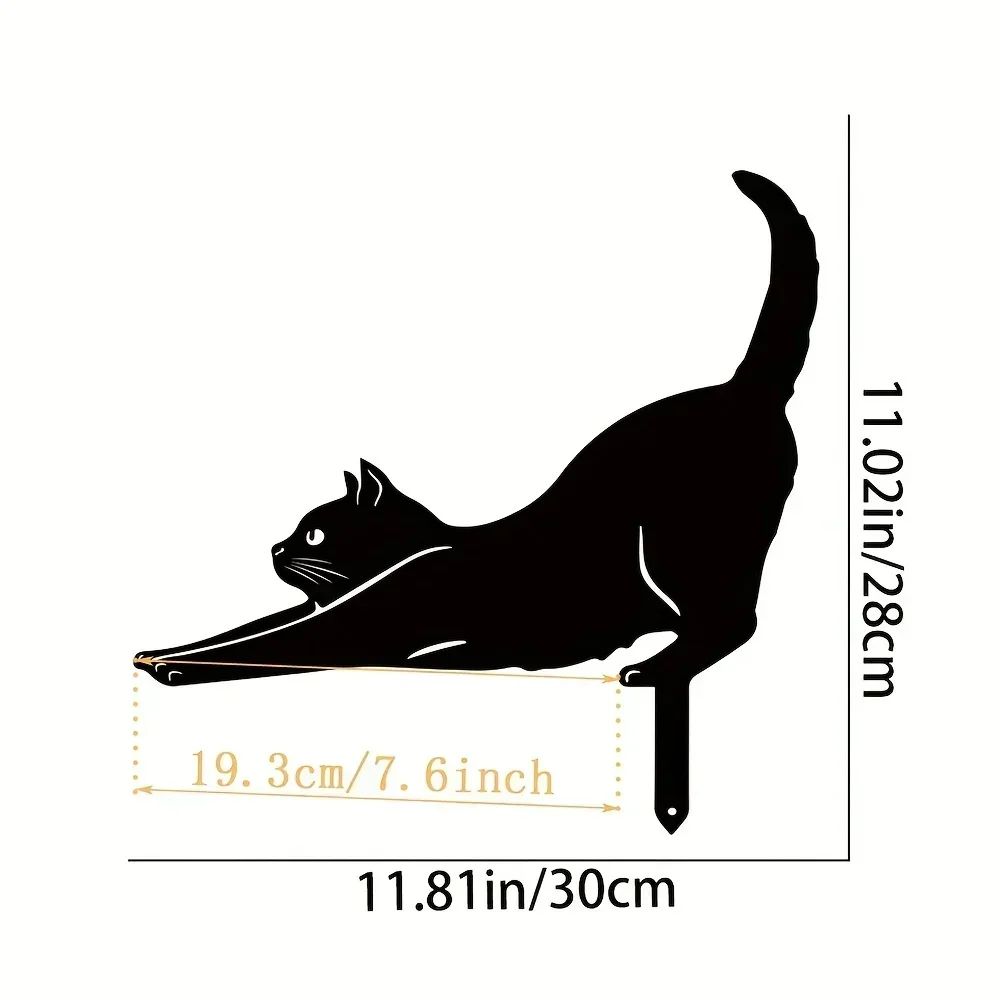 Exclusive Cute Cat Garden Decorative Silhouette - Tiki-Inspired Cat Family Garden Stakes | Perfect Outdoor Statues for Garden