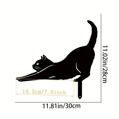 Exclusive Cute Cat Garden Decorative Silhouette - Tiki-Inspired Cat Family Garden Stakes | Perfect Outdoor Statues for Garden