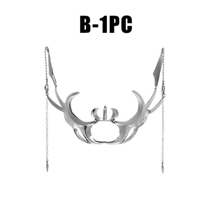 Exaggerate Cyberpunk Luxury Women Mask Fashion Metal Chain Nose Face Ornament Trendy Jewelry Masquerade Accessories Gifts