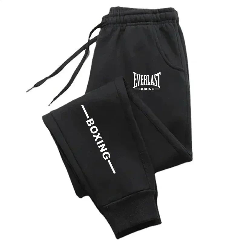 2025 Autumn Winter EVERLAST Printed Running Pants Men Women Outdoor Sports Fitness Pants Jogging Fleece Casual Sports Pants