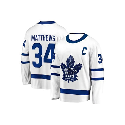 Toronto Ice Hockey Maple Leaf No.34 Long Sleeve T-shirt Men's Sport Training Jersey Breathable Casual Women Tee Kids Clothing