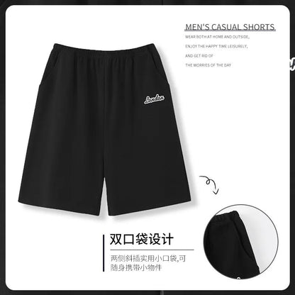 Summer new style solid color pajama pants adluts home loose cotton pajama men's sleep bottom elastic waist breathable shorts