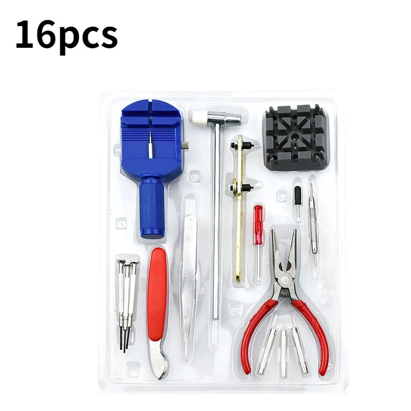 Kit de Ferramentas para Reparo de Relógios Removedor de Pinos de Pulseira Abridor de Caixa Removedor de Pinos de Mola Substituição de Bateria de Relógio Conjunto de Agulhas de Pulseira Acessórios
