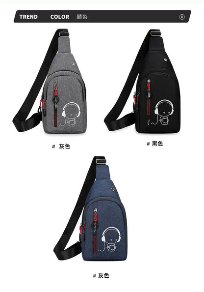 New Casual Fashion Chest Bag Men's Shoulder Bag Male Hand Crossbody Korean Cycling Backpack Trend Chest Bag Portable Hand Bags